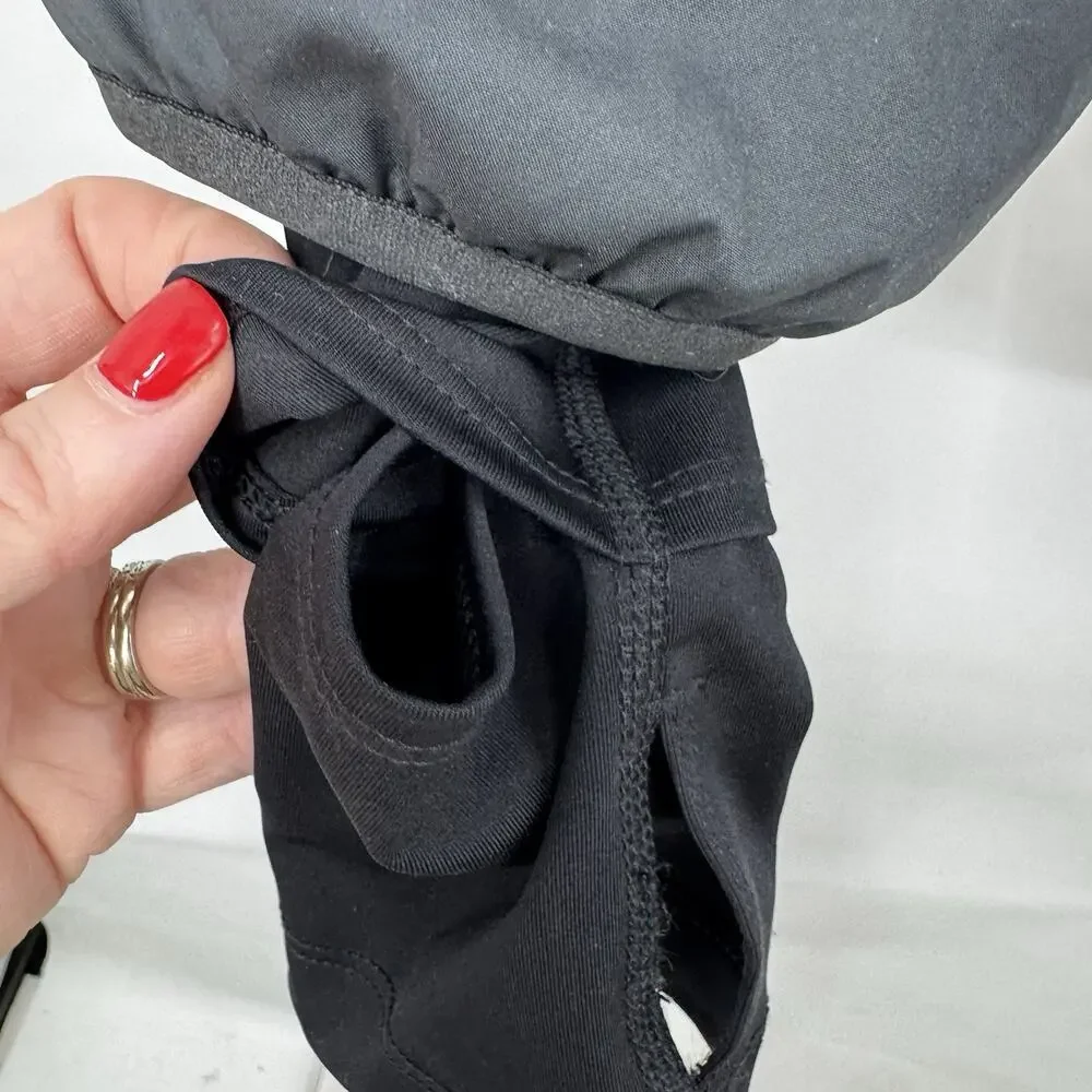 Nike THERMA-FIT Gray Black Quilted Full Zip Jacket Thumbholes Womens XS